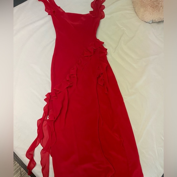 Ariela dress from house of CB . Cherry ruffle Maxi dress. Never worn. - Picture 5 of 6